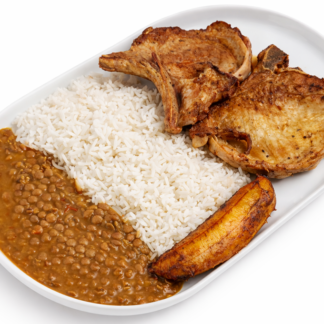 Chuleta con menestra